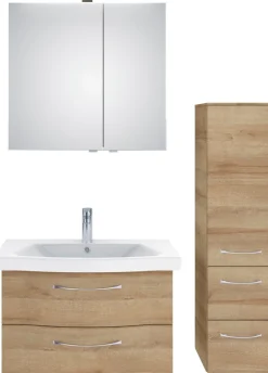 Saphir Badmöbel-Set »6005 Sprint 3-teilig, Keramik-Waschtisch mit LED-Spiegelschrank« 4 Stk. tlg.