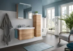 Saphir Badmöbel-Set »6005 Sprint 3-teilig, Keramik-Waschtisch mit LED-Spiegelschrank« 4 Stk. tlg.