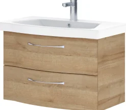 Saphir Badmöbel-Set »6005 Sprint 3-teilig, Keramik-Waschtisch mit LED-Spiegelschrank« 4 Stk. tlg.