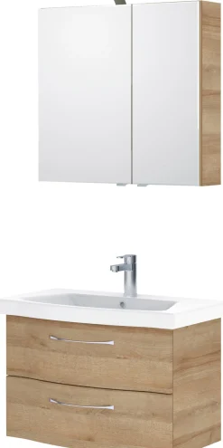 Saphir Badmöbel-Set »6005 Sprint 2-teilig, Keramik-Waschtisch mit LED-Spiegelschrank« 2 Stk. tlg.