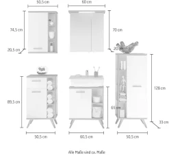 Saphir Badmöbel-Set »4-teilig, mit Soft-Close Türen« 5 Stk. tlg.