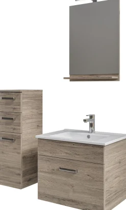 Saphir Badmöbel-Set »5-teilig, mit Spiegel und Leuchte« Set, 5 Stk. tlg.