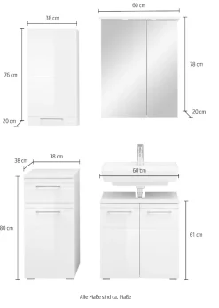 Saphir Badmöbel-Set »4-teilig, mit Türdämpfer« Set, 4 Stk. tlg.