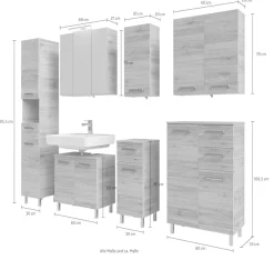 Saphir Badmöbel-Set »7-teilig, mit Spiegelschrank« Set, 7 Stk. tlg.