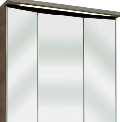 Saphir Badmöbel-Set »Trentino 2-teilig Glas-Waschtisch mit LED-Spiegelschrank« 3 Stk. tlg.