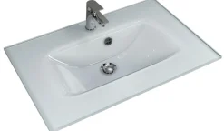 Saphir Badmöbel-Set »Trentino 2-teilig Glas-Waschtisch mit LED-Spiegelschrank« 3 Stk. tlg.