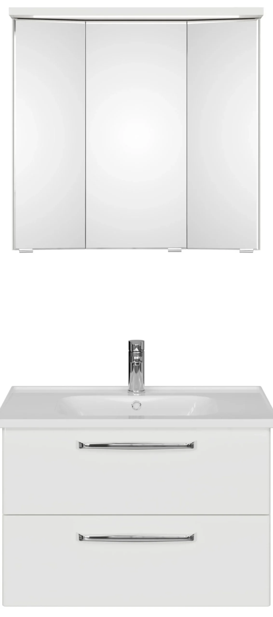 Saphir Badmöbel-Set »Trentino 2-teilig Keramik-Waschtisch mit LED-Spiegelschrank« 3 Stk. tlg.