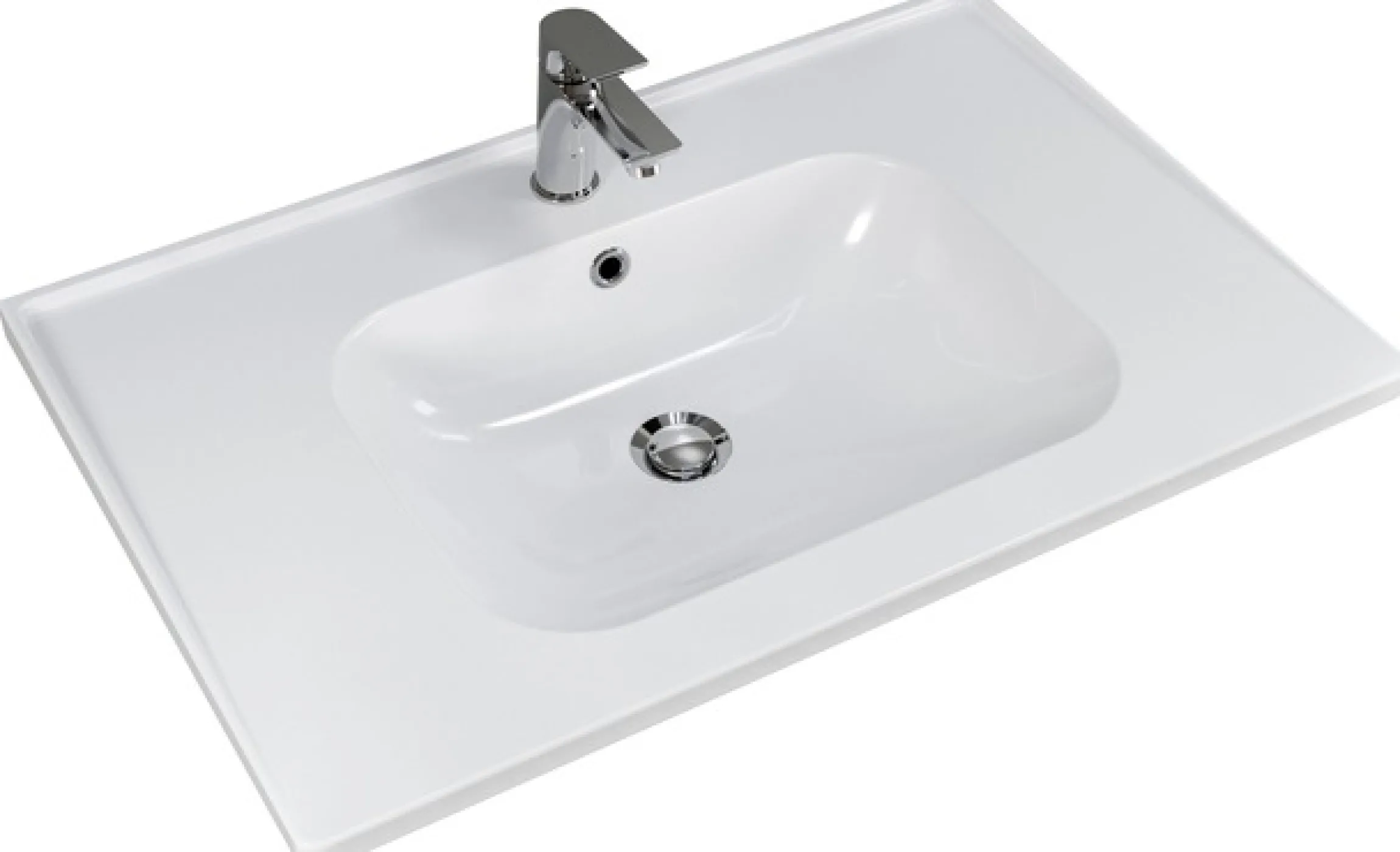 Saphir Badmöbel-Set »Trentino 2-teilig Keramik-Waschtisch mit LED-Spiegelschrank« 3 Stk. tlg.