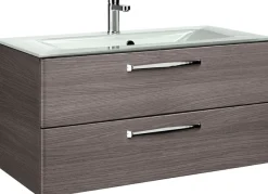 Saphir Badmöbel-Set »Trentino 2-teilig Glas-Waschtisch, Spiegelschrank mit LED-Leuchte« 3 Stk. tlg.