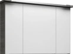 Saphir Badmöbel-Set »Trentino 2-teilig Glas-Waschtisch, Spiegelschrank mit LED-Leuchte« 3 Stk. tlg.