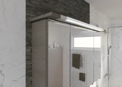 Saphir Badmöbel-Set »Trentino 2-teilig Glas-Waschtisch, Spiegelschrank mit LED-Leuchte« 3 Stk. tlg.