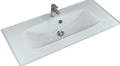 Saphir Badmöbel-Set »Trentino 2-teilig Glas-Waschtisch, Spiegelschrank mit LED-Leuchte« 3 Stk. tlg.
