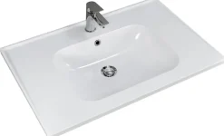 Saphir Badmöbel-Set »Trentino 2-teilig Keramik-Waschtisch, Spiegelschrank mit LED-Profil« 3 Stk. tlg.