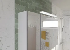 Saphir Badmöbel-Set »Trentino 2-tlg Mineralmarmor-Waschtisch, Spiegelschrank mit LED-Profil« 3 Stk. tlg.