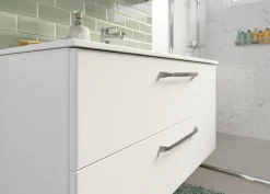 Saphir Badmöbel-Set »Trentino 2-tlg Mineralmarmor-Waschtisch, Spiegelschrank mit LED-Profil« 3 Stk. tlg.