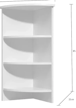 Saphir Eckregal »Quickset 335 Abschlussregal für Unterschrank, 33 cm breit, 81 cm hoch« 3 feste Böden, Regal in Weiß, Bad-Regal, Badezimmerregal