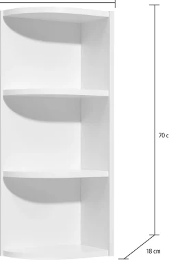 Saphir Eckregal »Quickset 335 Abschlussecke für Hängeschrank, 30,7 cm breit« 70 cm hoch, 2 feste Böden, Regal in Weiß, Badezimmerhängeregal