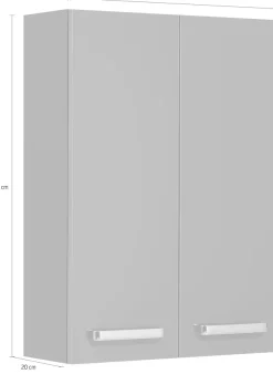 Saphir Hängeschrank »Quickset Wand-Badschrank 50 cm breit mit 2 Türen und 2 Einlegeböden« Badezimmer-Hängeschrank inkl. Türdämpfer, Griffe in Chrom Glanz