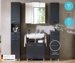 Saphir Hängeschrank »Quickset Wand-Badschrank 25 cm breit mit 1 Tür und 2 Einlegeböden« Badezimmer-Hängeschrank inkl. Türdämpfer, Griffe in Chrom Glanz