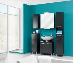 Saphir Hängeschrank »Quickset Wand-Badschrank 25 cm breit mit 1 Tür und 2 Einlegeböden« Badezimmer-Hängeschrank inkl. Türdämpfer, Griffe in Chrom Glanz