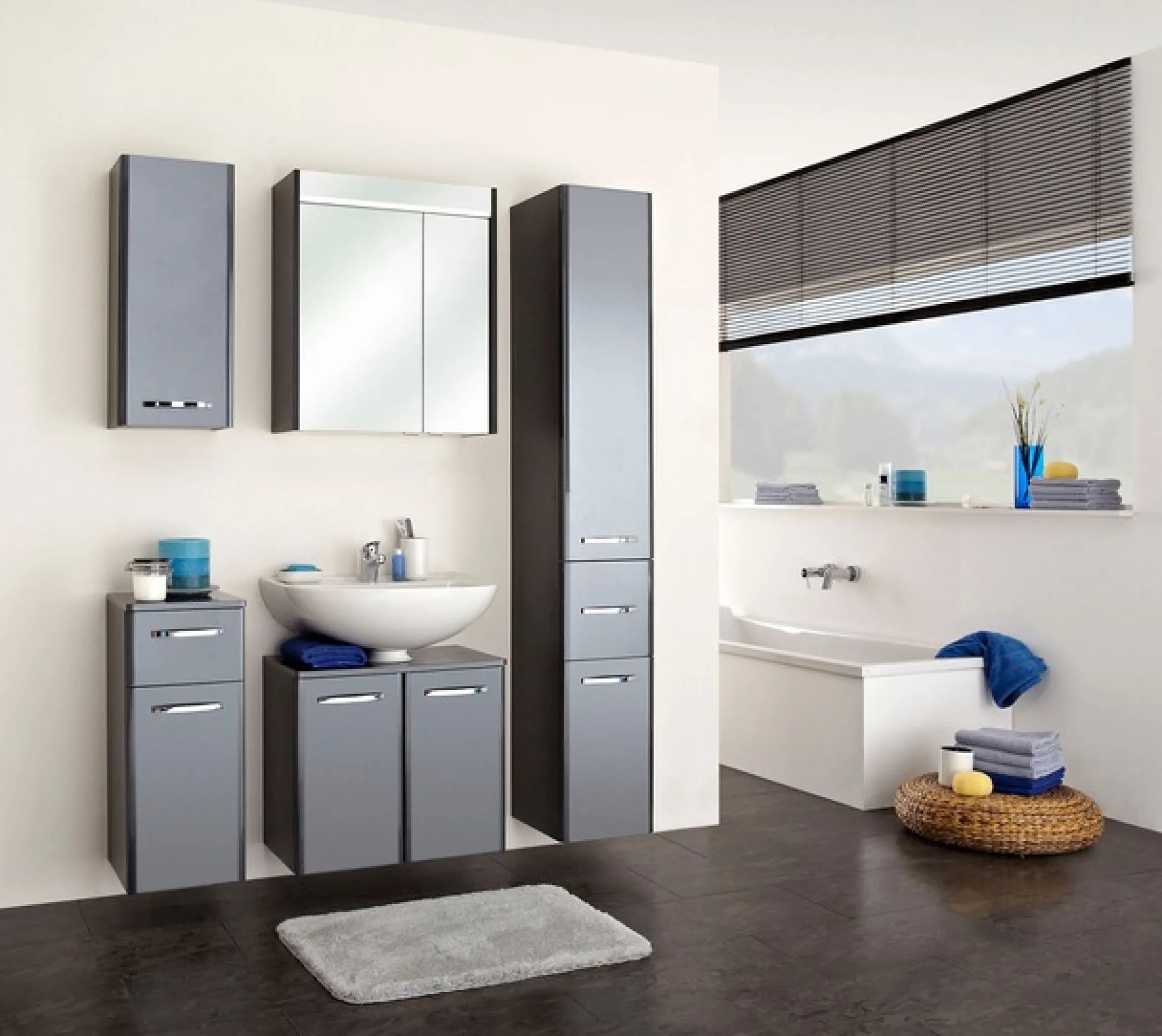 Saphir Hängeschrank »Quickset 327 Wand-Badschrank 30 cm breit, 1 Tür, 2 Einlegeböden« Badezimmer-Hängeschrank inkl. Türdämpfer, Griffe in Chrom Glanz