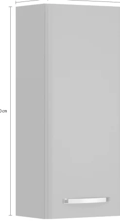Saphir Hängeschrank »Quickset 327 Wand-Badschrank 30 cm breit, 1 Tür, 2 Einlegeböden« Badezimmer-Hängeschrank inkl. Türdämpfer, Griffe in Chrom Glanz