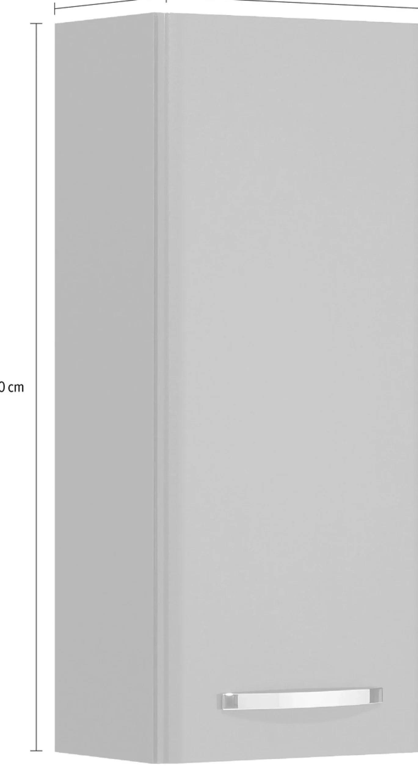 Saphir Hängeschrank »Quickset 327 Wand-Badschrank 30 cm breit, 1 Tür, 2 Einlegeböden« Badezimmer-Hängeschrank inkl. Türdämpfer, Griffe in Chrom Glanz