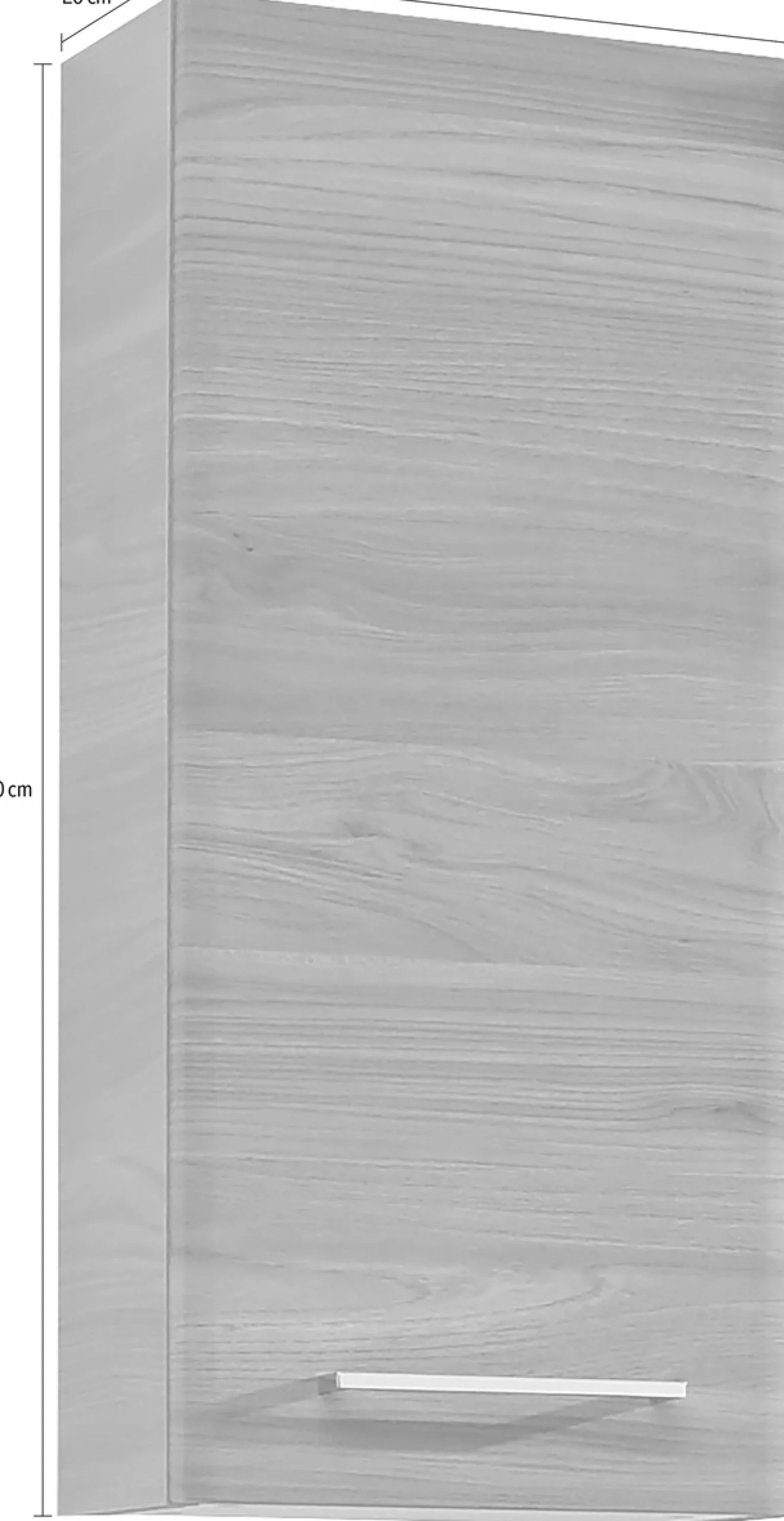 Saphir Hängeschrank »Quickset 916 Wand-Badschrank 30 cm breit mit 1 Tür, 2 Einlegeböden« Badezimmer-Hängeschrank Sangallo Grau quer Nachbildung