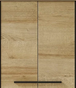 Saphir Hängeschrank »Quickset 395 Badschrank 60,4 cm breit mit 2 Türen und 2 Einlegeböden« Badezimmer-Hängeschrank inkl. Türdämpfer, Griffe in Schwarz