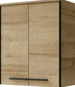 Saphir Hängeschrank »Quickset 395 Badschrank 60,4 cm breit mit 2 Türen und 2 Einlegeböden« Badezimmer-Hängeschrank inkl. Türdämpfer, Griffe in Schwarz