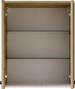 Saphir Hängeschrank »Quickset 395 Badschrank 60,4 cm breit mit 2 Türen und 2 Einlegeböden« Badezimmer-Hängeschrank inkl. Türdämpfer, Griffe in Schwarz