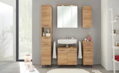 Saphir Hängeschrank »Quickset 919 Badschrank 30 cm breit mit 1 Tür und 2 Glas-Einlegeböden« Badezimmer-Hängeschrank inkl. Türdämpfer, Griffe in Grau