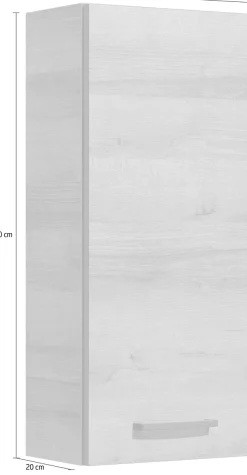 Saphir Hängeschrank »Quickset 919 Badschrank 30 cm breit mit 1 Tür und 2 Glas-Einlegeböden« Badezimmer-Hängeschrank inkl. Türdämpfer, Griffe in Grau
