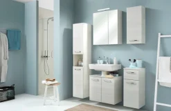 Saphir Hängeschrank »Quickset Wand-Badschrank 30 cm breit mit 1 Tür und 2 Glas-Einlegeböden« Badezimmer-Hängeschrank inkl. Türdämpfer, Griffe in Chrom Glanz