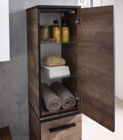 Saphir Hängeschrank »Quickset 374 Wand-Badschrank, 1 Tür, 2 Einlegeböden, inkl. Türdämpfer« Badezimmer-Hängeschrank, 30 cm breit, Eiche Ribbeck quer Nachbildung