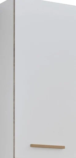 Saphir Hängeschrank »Quickset 931 Wand-Badschrank mit 1 Tür, Weiß Glanz, 30 cm breit« Badezimmer-Hängeschrank inkl. Türdämpfer, Holzgriff Eiche