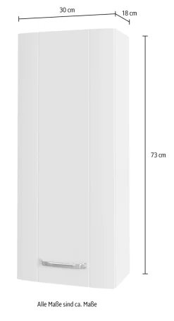 Saphir Hängeschrank »Serie 3006 Badschrank 30cm breit,1 Tür,2 Glaseinlegeböden« Badezimmer-Hängeschrank inkl. Türdämpfer, Wandschrank 73 cm hoch