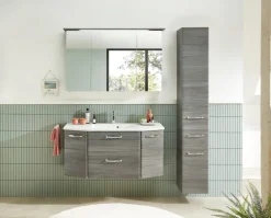 Saphir Hochschrank »Quickset Badschrank 30 cm breit, 2 Türen, 1 Schublade, 3 Einlegeböden« Badezimmer-Hochschrank inkl. Türdämpfer, Griffe in Chrom glänzend