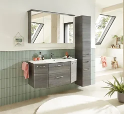 Saphir Hochschrank »Quickset Badschrank 30 cm breit, 2 Türen, 1 Schublade, 3 Einlegeböden« Badezimmer-Hochschrank inkl. Türdämpfer, Griffe in Chrom glänzend