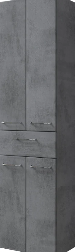Saphir Hochschrank »Quickset 945 Badschrank, 50 cm breit, 4 Türen, 1 Schublade« Badezimmer-Hochschrank inkl. Türdämpfer, Griffe in Chrom glänzend