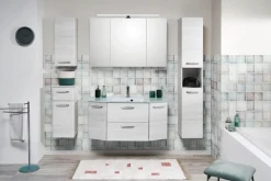 Saphir Hochschrank »Quickset Badschrank 30 cm breit, 2 Türen, 1 Nische, 3 Einlegeböden« Badezimmer-Hochschrank inkl. Türdämpfer, Griffe in Chrom glänzend