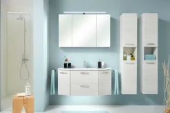 Saphir Hochschrank »Quickset Badschrank 30 cm breit, 2 Türen, 1 Nische, 3 Einlegeböden« Badezimmer-Hochschrank inkl. Türdämpfer, Griffe in Chrom glänzend