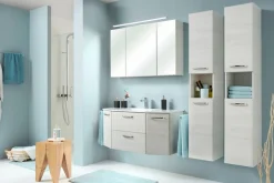 Saphir Hochschrank »Quickset Badschrank 30 cm breit, 2 Türen, 1 Nische, 3 Einlegeböden« Badezimmer-Hochschrank inkl. Türdämpfer, Griffe in Chrom glänzend