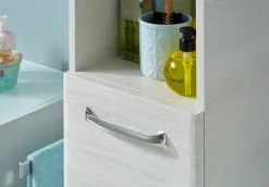 Saphir Hochschrank »Quickset Badschrank 30 cm breit, 2 Türen, 1 Nische, 3 Einlegeböden« Badezimmer-Hochschrank inkl. Türdämpfer, Griffe in Chrom glänzend