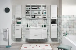 Saphir Hochschrank »Quickset Badschrank 30 cm breit, 2 Türen, 1 Nische, 3 Einlegeböden« Badezimmer-Hochschrank inkl. Türdämpfer, Griffe in Chrom glänzend