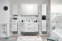 Saphir Hochschrank »Quickset Badschrank 30 cm breit, 2 Türen, 1 Nische, 3 Einlegeböden« Badezimmer-Hochschrank inkl. Türdämpfer, Griffe in Chrom glänzend