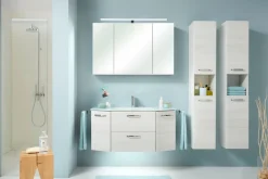 Saphir Hochschrank »Quickset Badschrank 30 cm breit, 2 Türen, 1 Nische, 3 Einlegeböden« Badezimmer-Hochschrank inkl. Türdämpfer, Griffe in Chrom glänzend