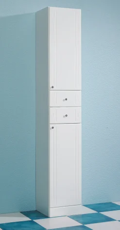 Saphir Hochschrank »Quickset 955 Badschrank, 32,5 cm breit, 2 Türen, 2 Schubladen« Badezimmer-Hochschrank inkl. Türdämpfer, Griffe in Chrom glänzend