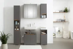 Saphir Hochschrank »Quickset Badschrank 30 cm breit, 2 Türen, 1 Nische, 2 Einlegeböden« Badezimmer-Hochschrank inkl. Türdämpfer, grifflos