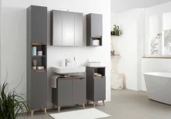 Saphir Hochschrank »Quickset Badschrank 30 cm breit, 2 Türen, 1 Nische, 2 Einlegeböden« Badezimmer-Hochschrank inkl. Türdämpfer, grifflos